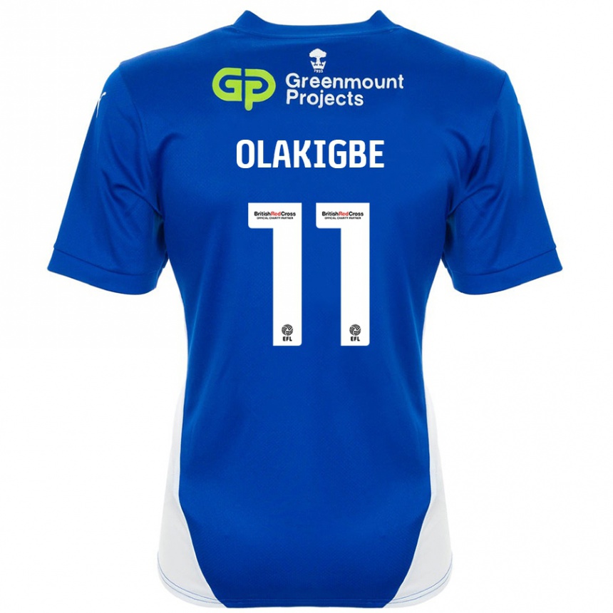 Hombre Fútbol Camiseta Michael Olakigbe #11 Azul Blanco 1ª Equipación 2024/25 Perú