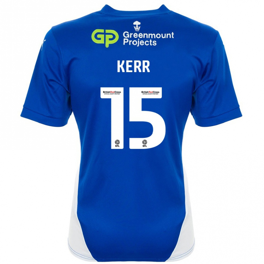 Hombre Fútbol Camiseta Jason Kerr #15 Azul Blanco 1ª Equipación 2024/25 Perú