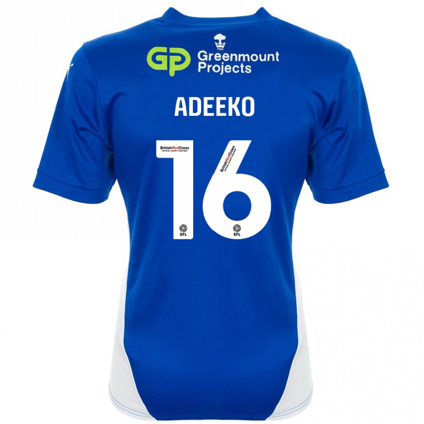 Hombre Fútbol Camiseta Baba Adeeko #16 Azul Blanco 1ª Equipación 2024/25 Perú