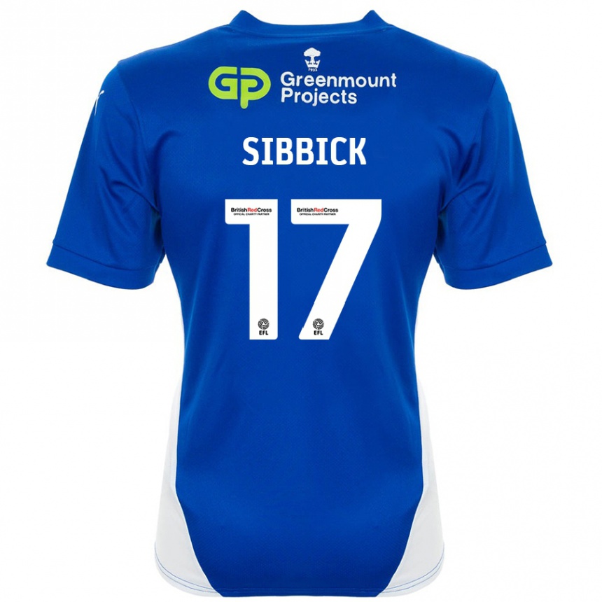 Hombre Fútbol Camiseta Toby Sibbick #17 Azul Blanco 1ª Equipación 2024/25 Perú