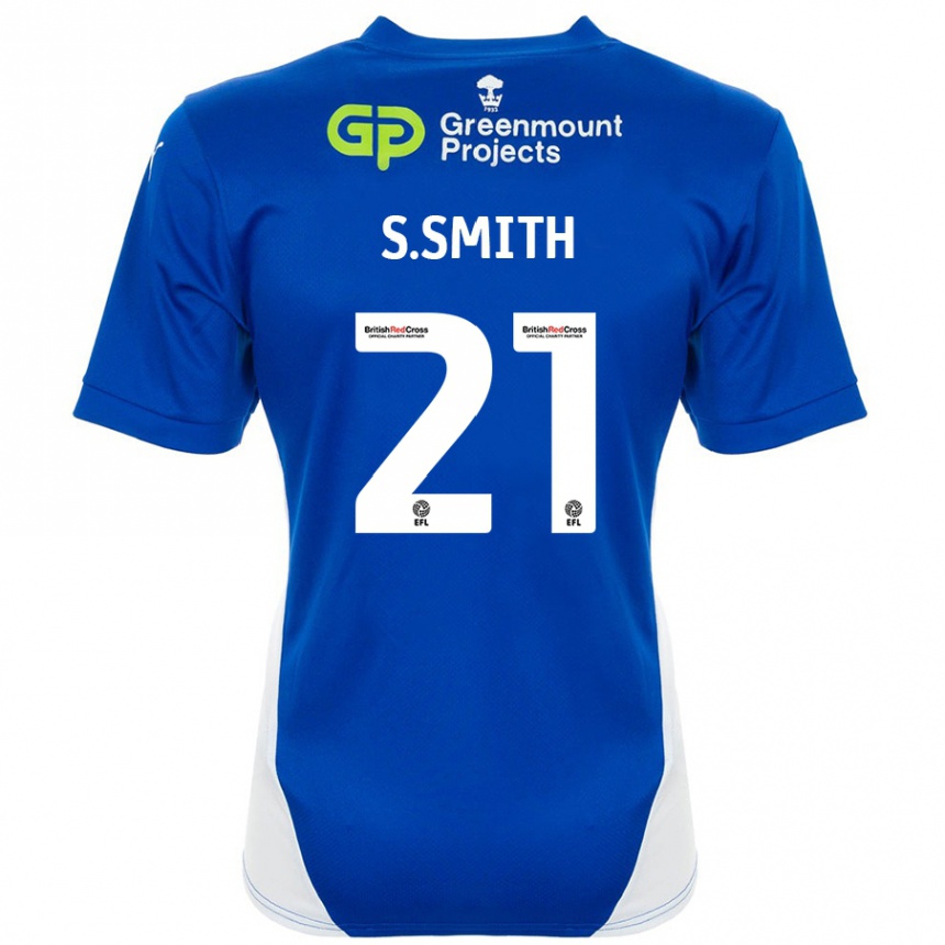 Hombre Fútbol Camiseta Scott Smith #21 Azul Blanco 1ª Equipación 2024/25 Perú