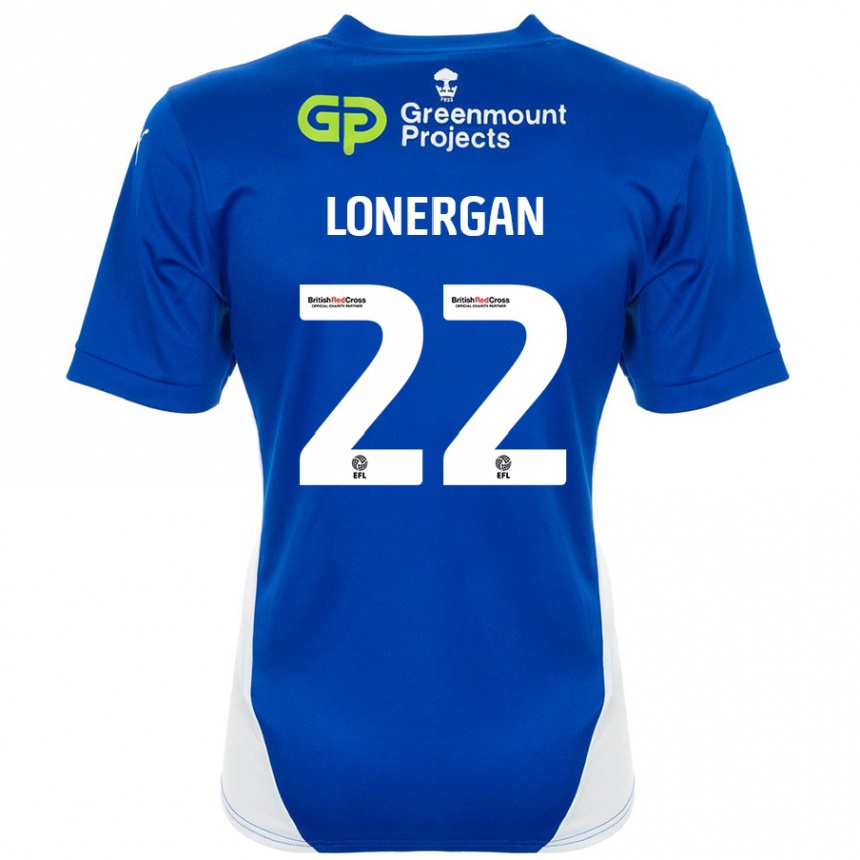 Hombre Fútbol Camiseta Andy Lonergan #22 Azul Blanco 1ª Equipación 2024/25 Perú