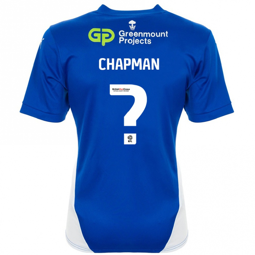 Hombre Fútbol Camiseta Llyton Chapman #0 Azul Blanco 1ª Equipación 2024/25 Perú