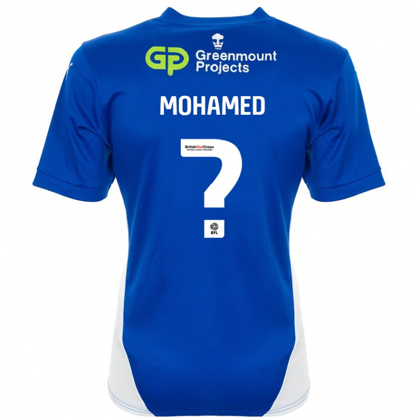 Hombre Fútbol Camiseta Jarma Mohamed #0 Azul Blanco 1ª Equipación 2024/25 Perú