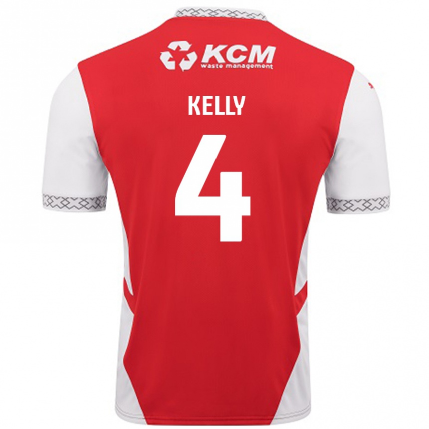 Hombre Fútbol Camiseta Liam Kelly #4 Rojo Blanco 1ª Equipación 2024/25 Perú