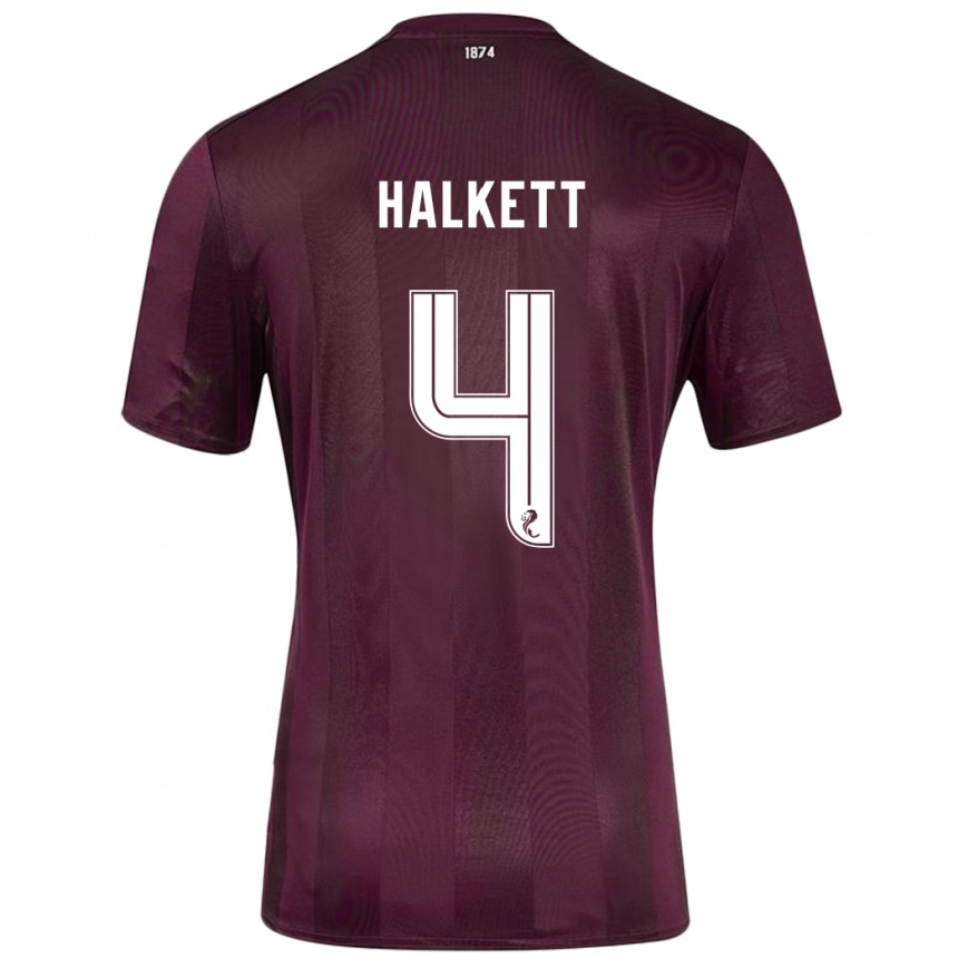 Hombre Fútbol Camiseta Craig Halkett #4 Borgoña 1ª Equipación 2024/25 Perú