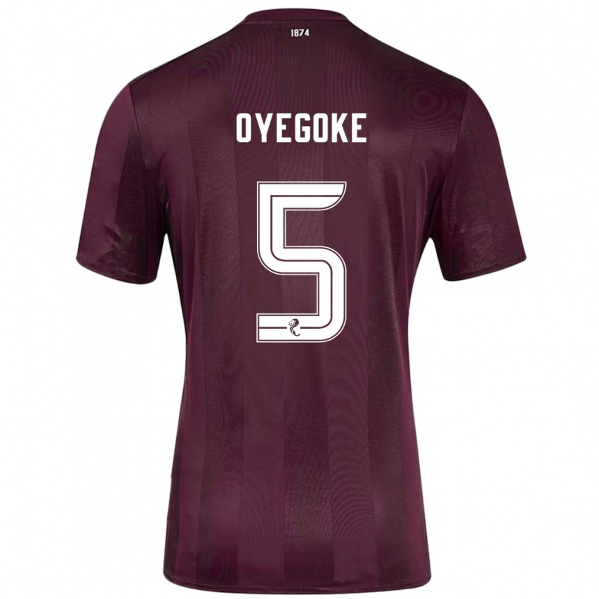 Hombre Fútbol Camiseta Daniel Oyegoke #5 Borgoña 1ª Equipación 2024/25 Perú