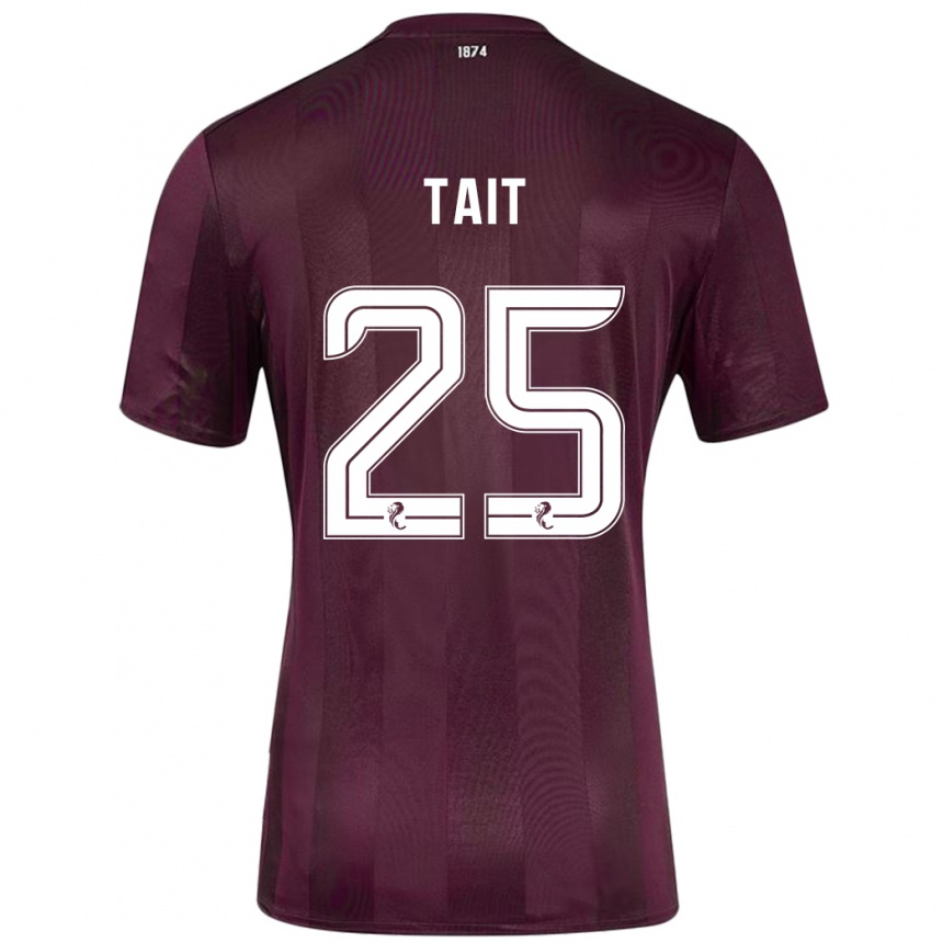 Hombre Fútbol Camiseta Macaulay Tait #25 Borgoña 1ª Equipación 2024/25 Perú