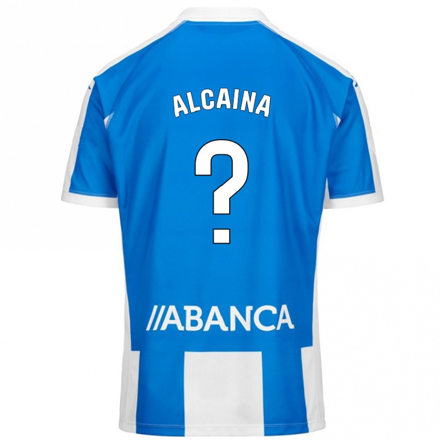 Hombre Fútbol Camiseta Raúl Alcaina #0 Azul Blanco 1ª Equipación 2024/25 Perú