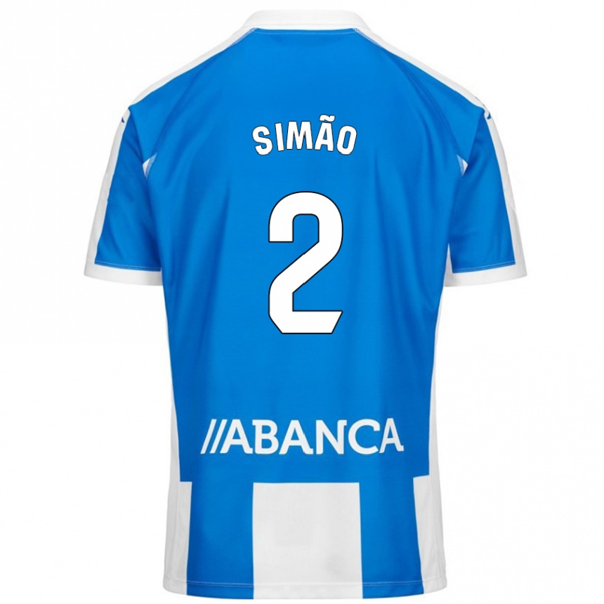 Hombre Fútbol Camiseta Iano Simão #2 Azul Blanco 1ª Equipación 2024/25 Perú