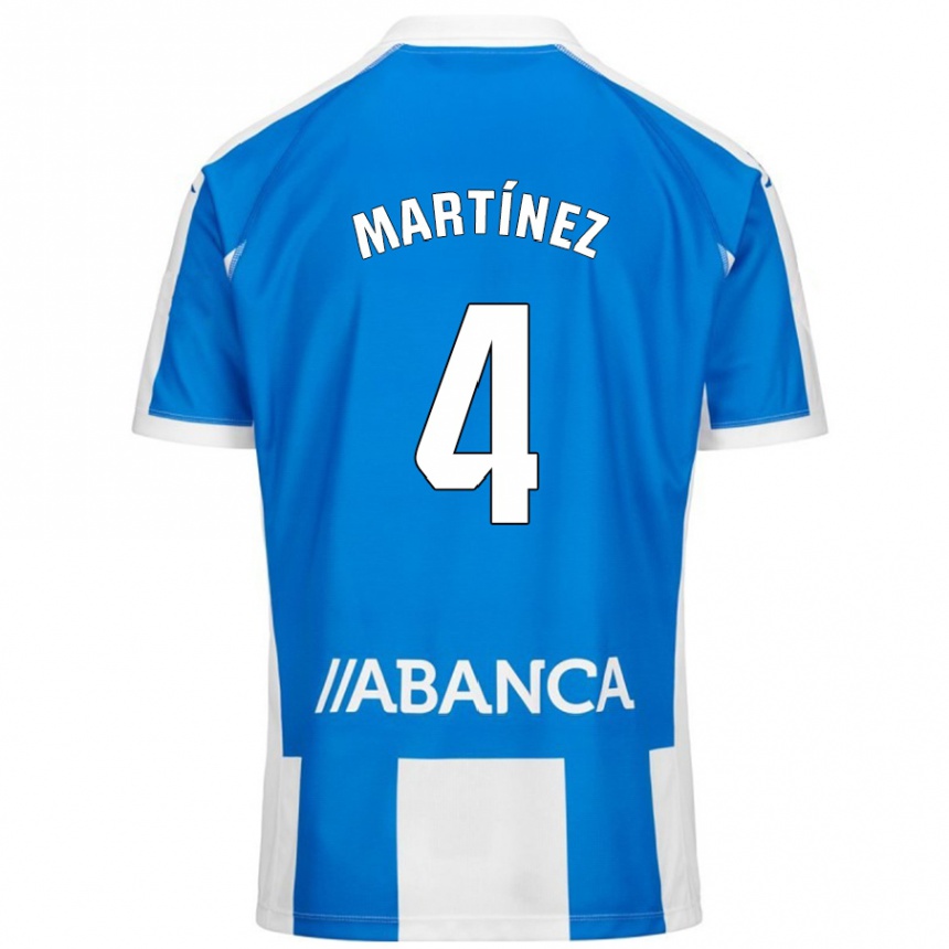 Hombre Fútbol Camiseta Pablo Martínez #4 Azul Blanco 1ª Equipación 2024/25 Perú