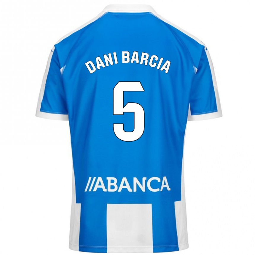 Hombre Fútbol Camiseta Dani Barcia #5 Azul Blanco 1ª Equipación 2024/25 Perú