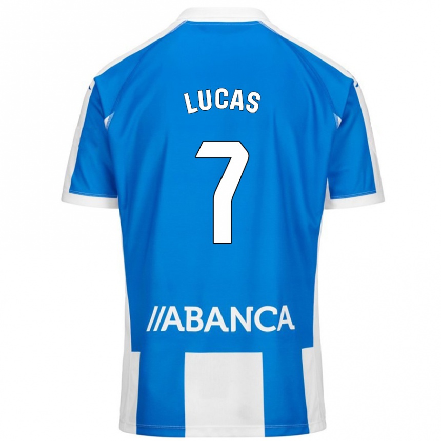 Hombre Fútbol Camiseta Lucas Pérez #7 Azul Blanco 1ª Equipación 2024/25 Perú