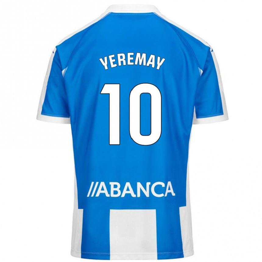 Hombre Fútbol Camiseta Yeremay Hernández #10 Azul Blanco 1ª Equipación 2024/25 Perú