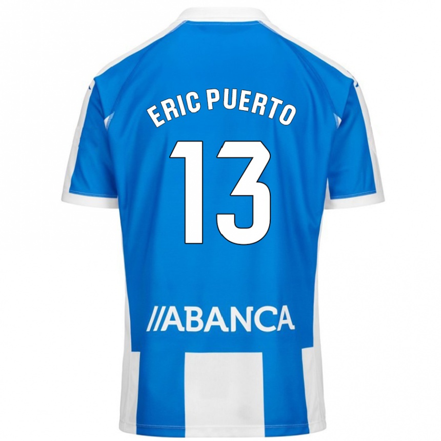 Hombre Fútbol Camiseta Eric Puerto #13 Azul Blanco 1ª Equipación 2024/25 Perú