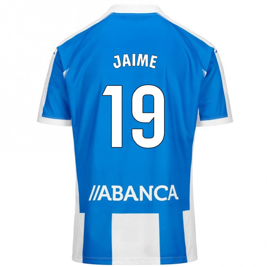 Hombre Fútbol Camiseta Jaime Sánchez #19 Azul Blanco 1ª Equipación 2024/25 Perú