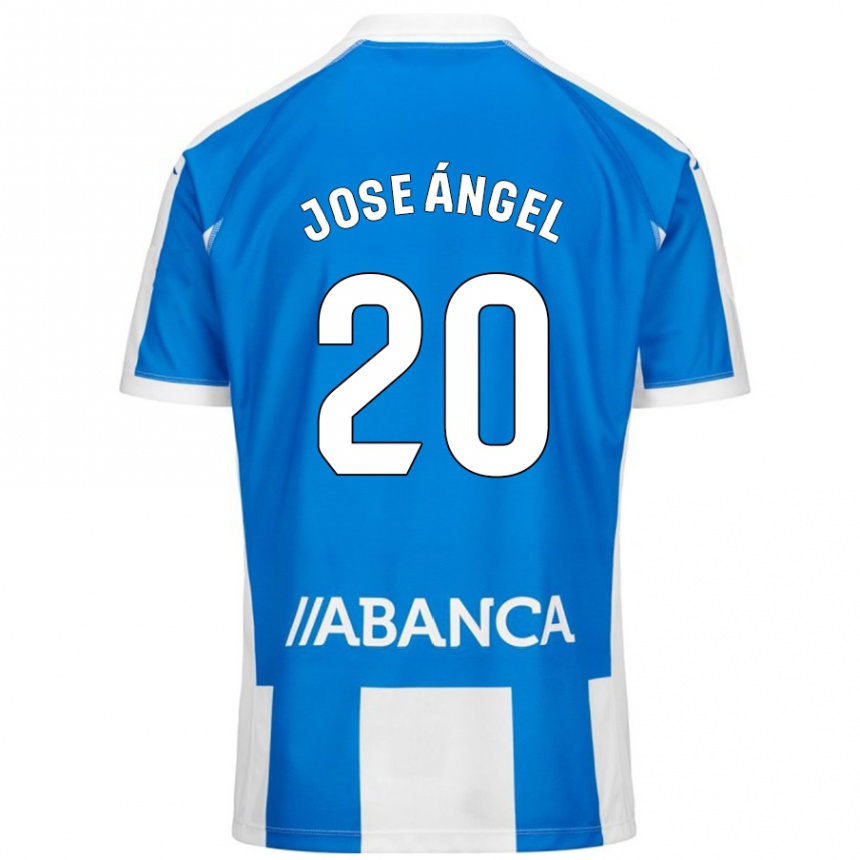 Hombre Fútbol Camiseta José Ángel Jurado #20 Azul Blanco 1ª Equipación 2024/25 Perú