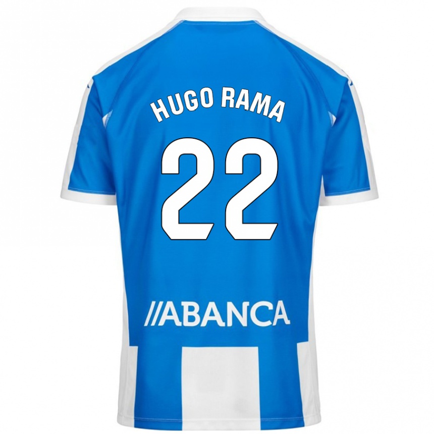 Hombre Fútbol Camiseta Hugo Rama #22 Azul Blanco 1ª Equipación 2024/25 Perú