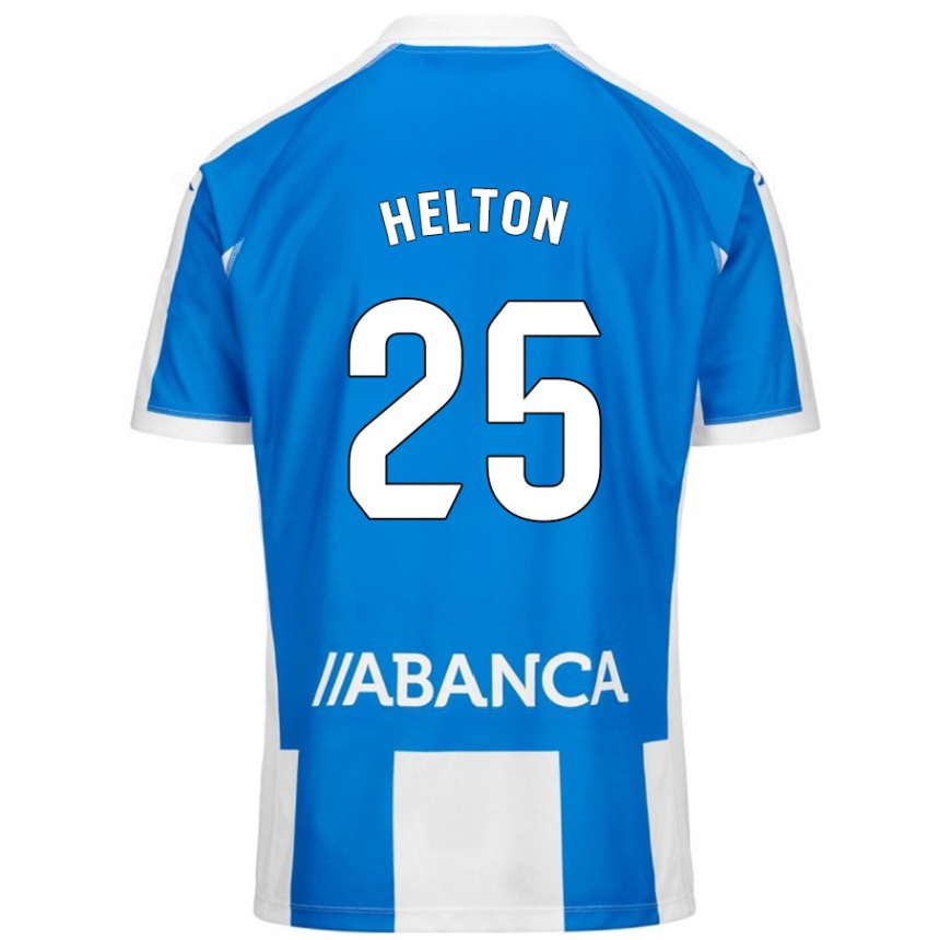 Hombre Fútbol Camiseta Helton Leite #25 Azul Blanco 1ª Equipación 2024/25 Perú