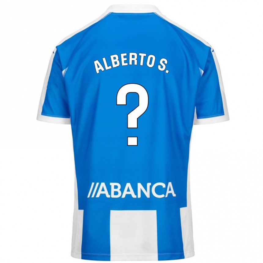 Hombre Fútbol Camiseta Alberto Sánchez #0 Azul Blanco 1ª Equipación 2024/25 Perú