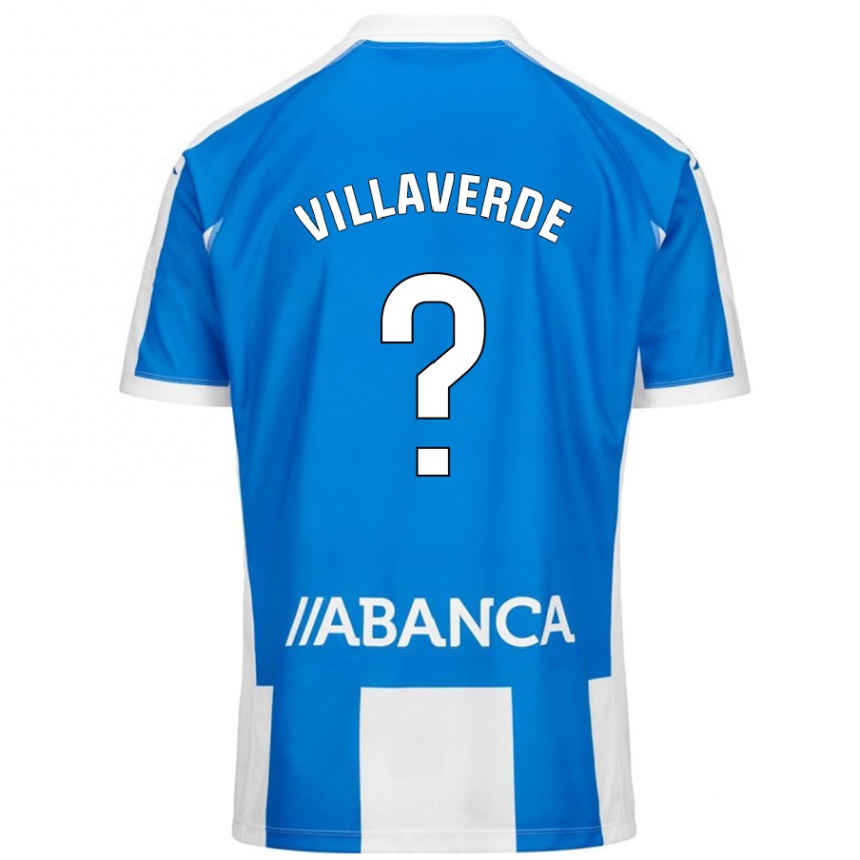 Hombre Fútbol Camiseta Hugo Villaverde #0 Azul Blanco 1ª Equipación 2024/25 Perú