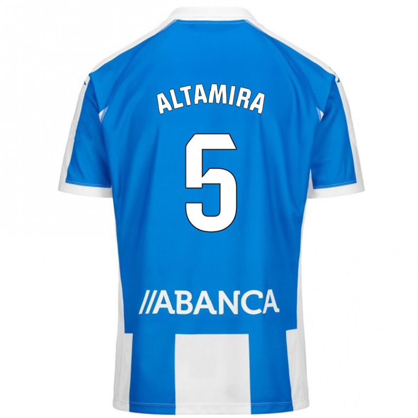 Hombre Fútbol Camiseta Inés Altamira #5 Azul Blanco 1ª Equipación 2024/25 Perú