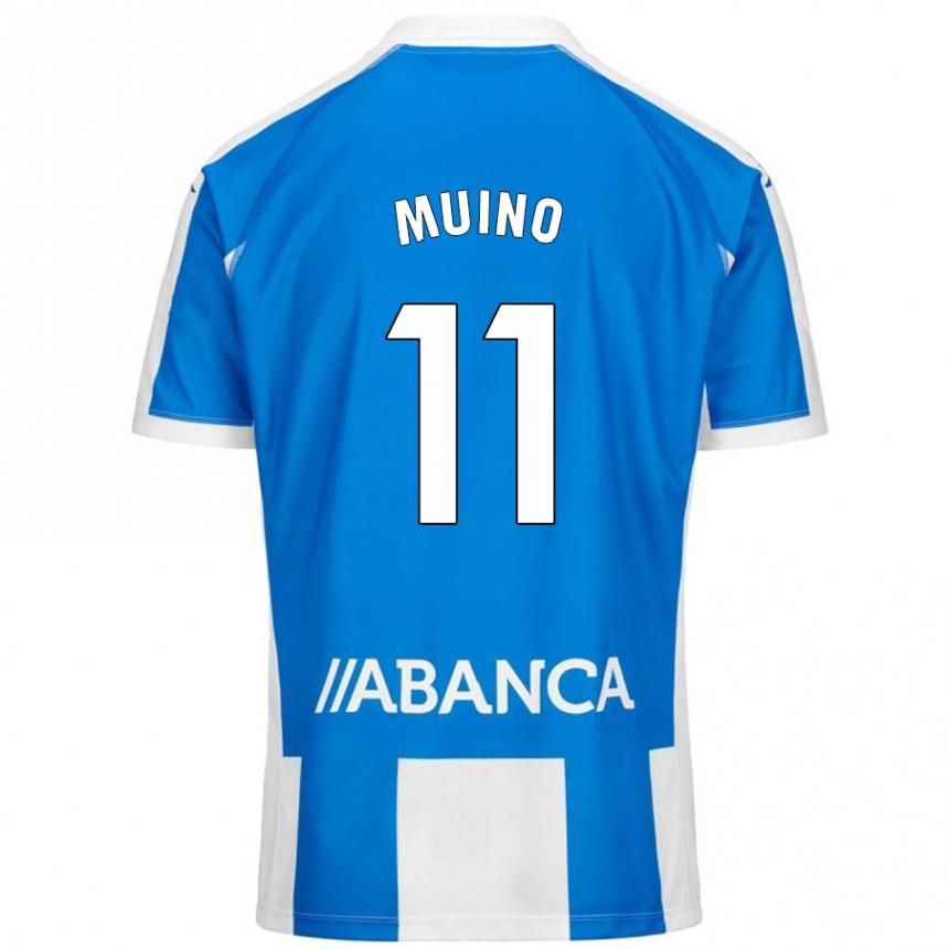 Hombre Fútbol Camiseta Rosalía Muiño #11 Azul Blanco 1ª Equipación 2024/25 Perú