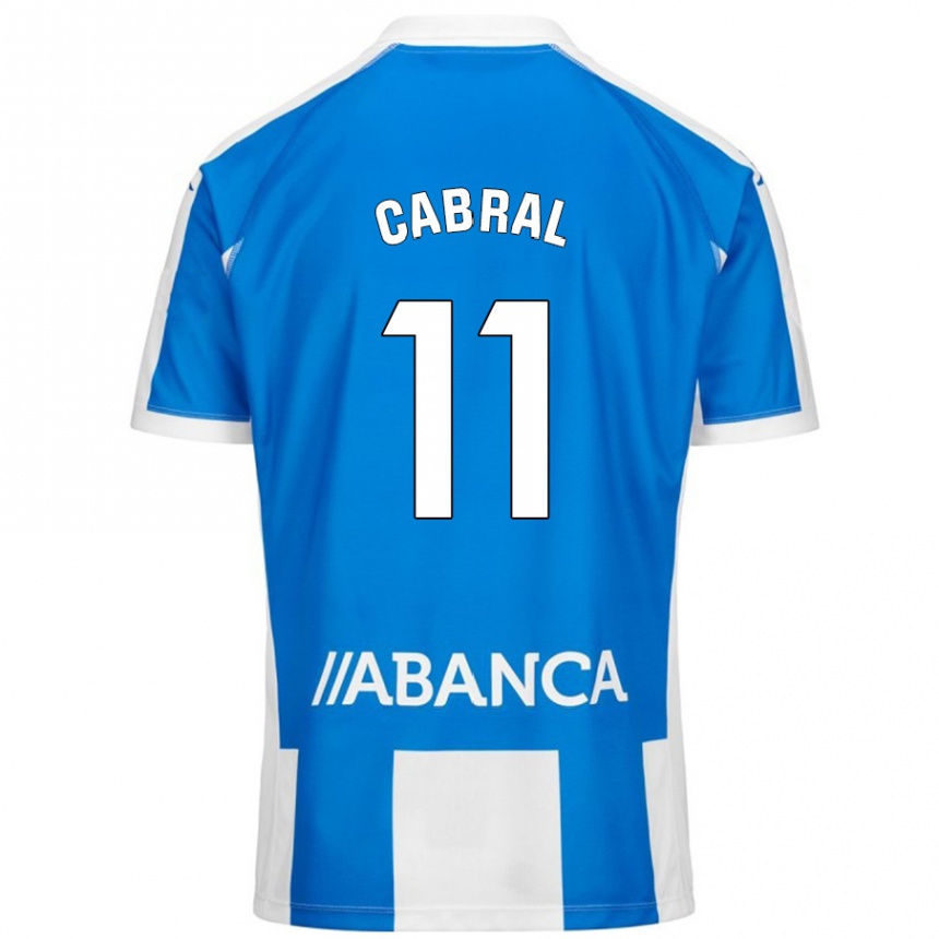 Hombre Fútbol Camiseta Millene Cabral #11 Azul Blanco 1ª Equipación 2024/25 Perú