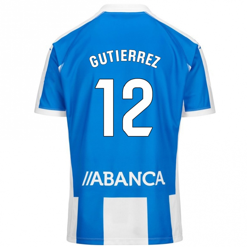 Hombre Fútbol Camiseta Laura Gutiérrez #12 Azul Blanco 1ª Equipación 2024/25 Perú