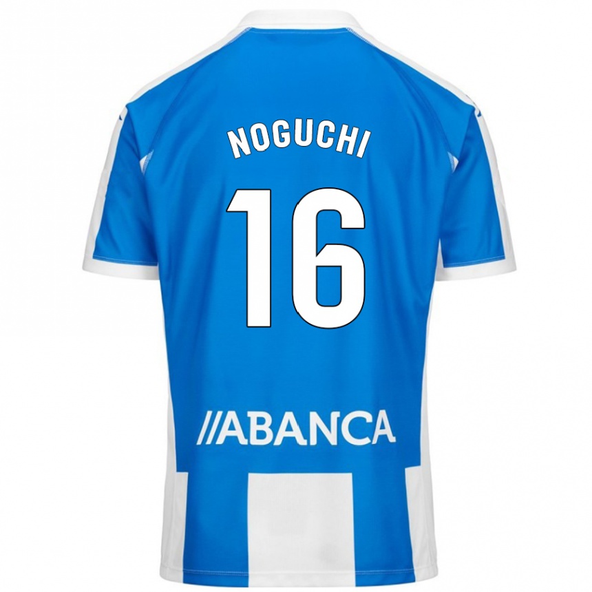 Hombre Fútbol Camiseta Ayaka Noguchi #16 Azul Blanco 1ª Equipación 2024/25 Perú