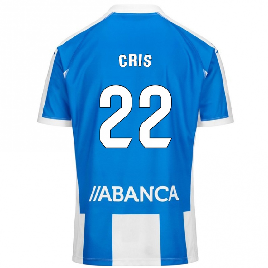 Hombre Fútbol Camiseta Cris #22 Azul Blanco 1ª Equipación 2024/25 Perú