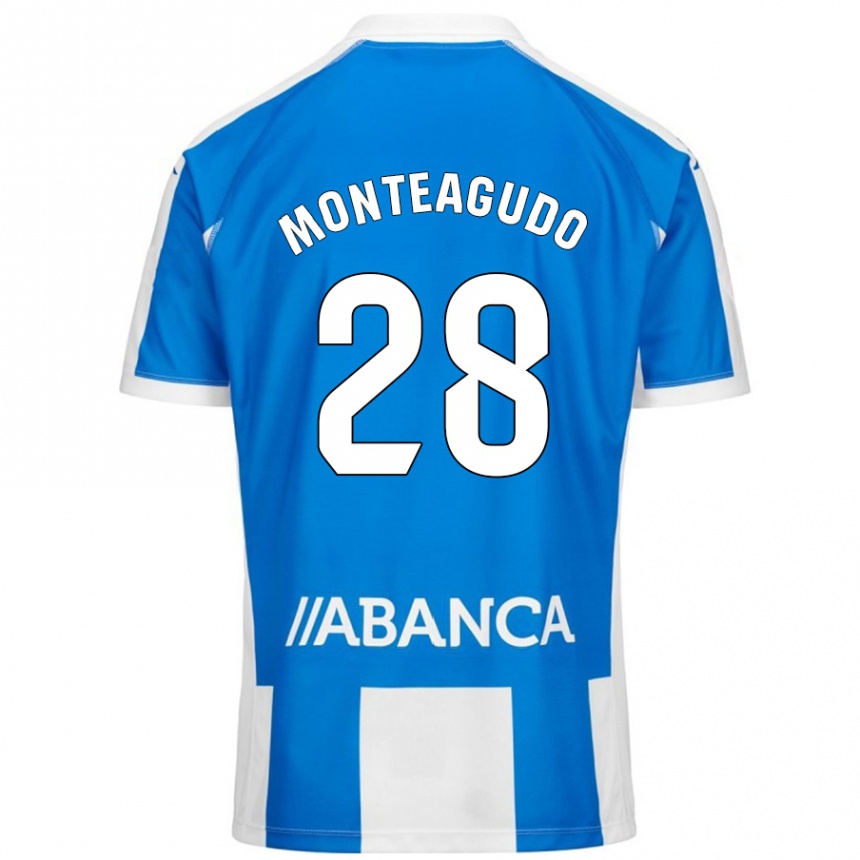 Hombre Fútbol Camiseta Paula Monteagudo #28 Azul Blanco 1ª Equipación 2024/25 Perú