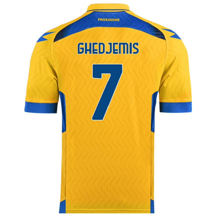 Hombre Fútbol Camiseta Farès Ghedjemis #7 Amarillo 1ª Equipación 2024/25 Perú