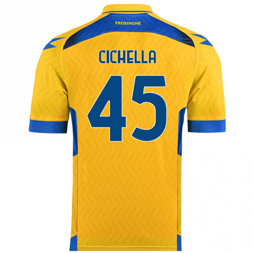 Hombre Fútbol Camiseta Matteo Cichella #45 Amarillo 1ª Equipación 2024/25 Perú