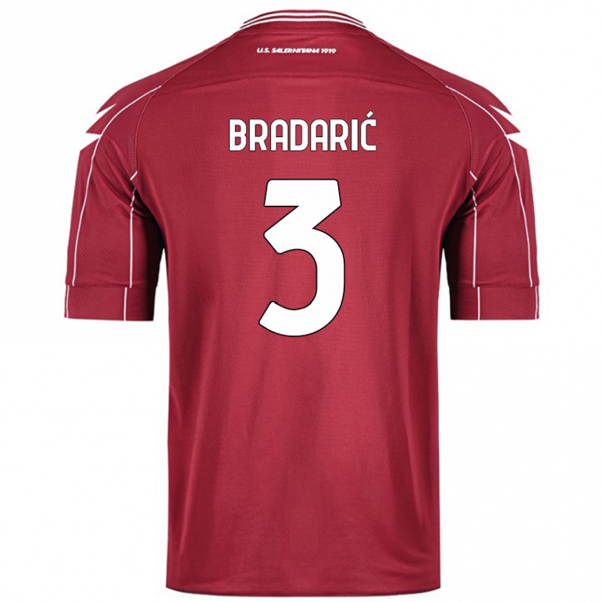 Hombre Fútbol Camiseta Domagoj Bradarić #3 Borgoña 1ª Equipación 2024/25 Perú