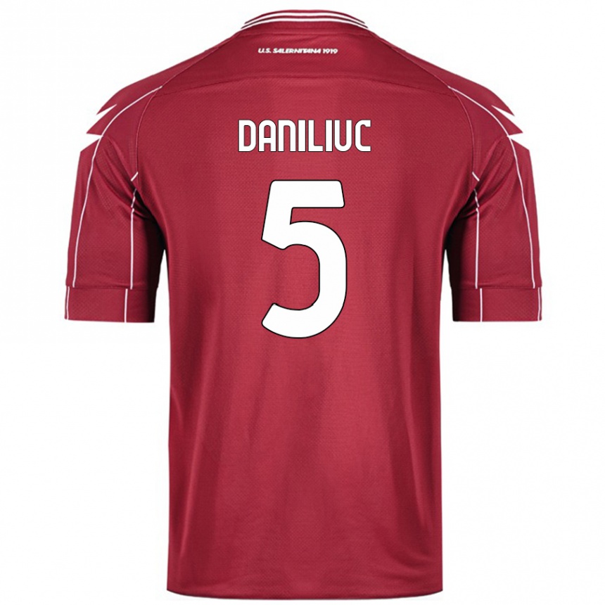 Hombre Fútbol Camiseta Flavius Daniliuc #5 Borgoña 1ª Equipación 2024/25 Perú