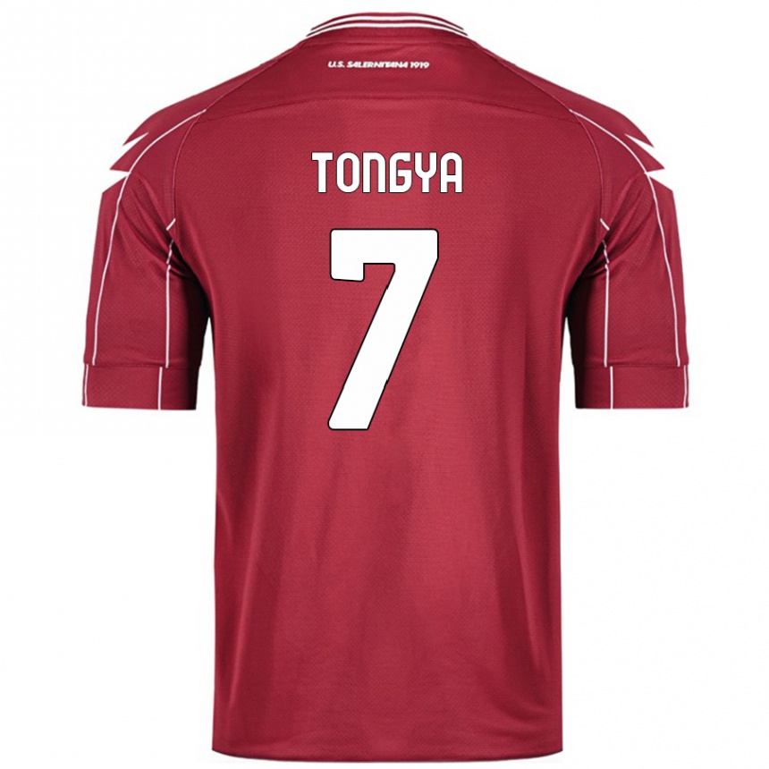 Hombre Fútbol Camiseta Franco Tongya #7 Borgoña 1ª Equipación 2024/25 Perú