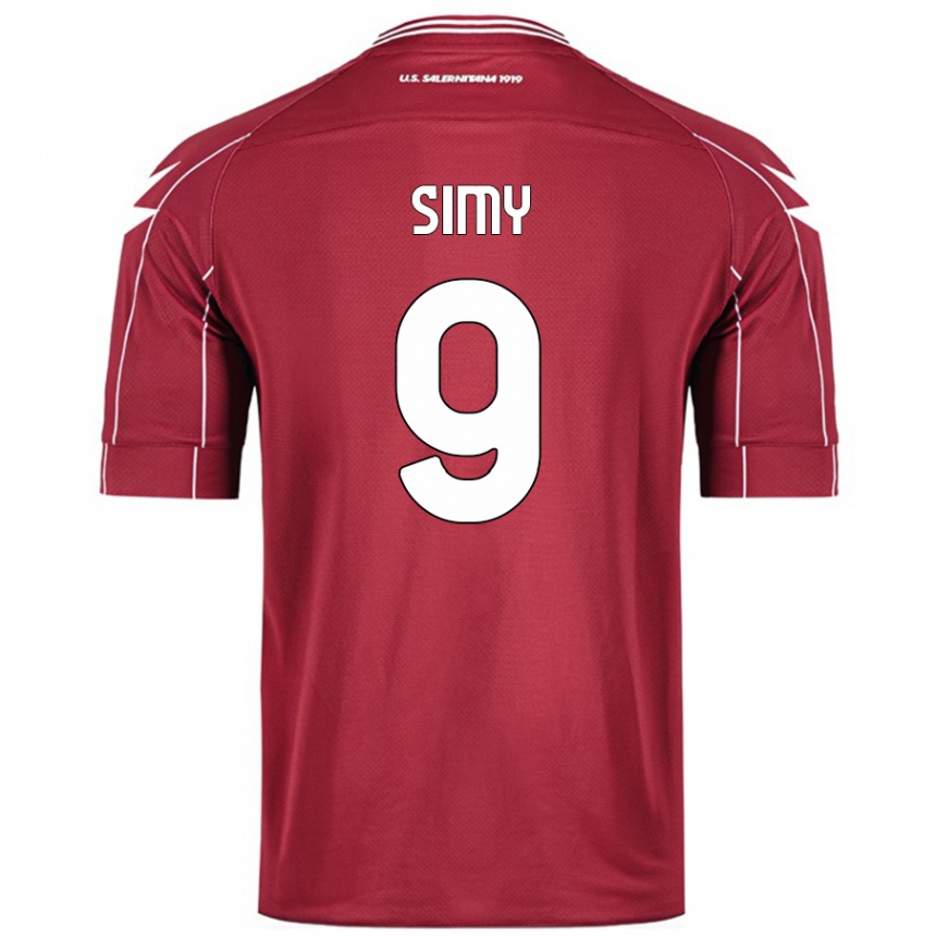 Hombre Fútbol Camiseta Simy #9 Borgoña 1ª Equipación 2024/25 Perú