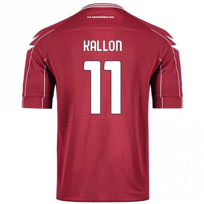 Hombre Fútbol Camiseta Yayah Kallon #11 Borgoña 1ª Equipación 2024/25 Perú