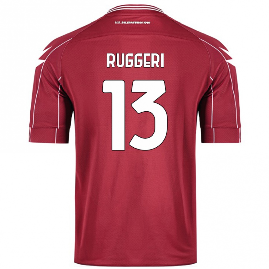 Hombre Fútbol Camiseta Fabio Ruggeri #13 Borgoña 1ª Equipación 2024/25 Perú