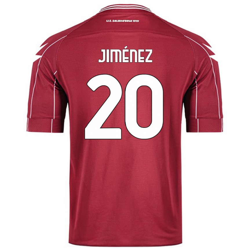 Hombre Fútbol Camiseta Kaleb Jiménez #20 Borgoña 1ª Equipación 2024/25 Perú