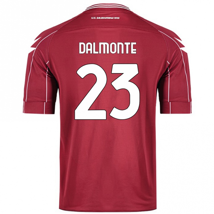 Hombre Fútbol Camiseta Nicola Dalmonte #23 Borgoña 1ª Equipación 2024/25 Perú