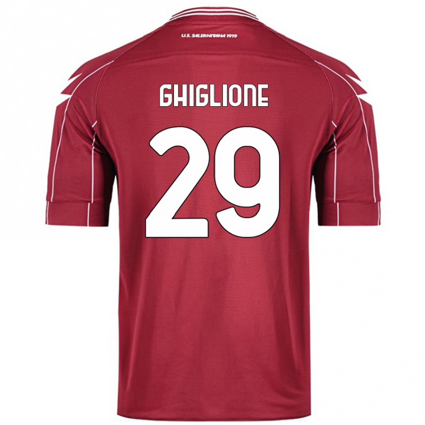 Hombre Fútbol Camiseta Paolo Ghiglione #29 Borgoña 1ª Equipación 2024/25 Perú