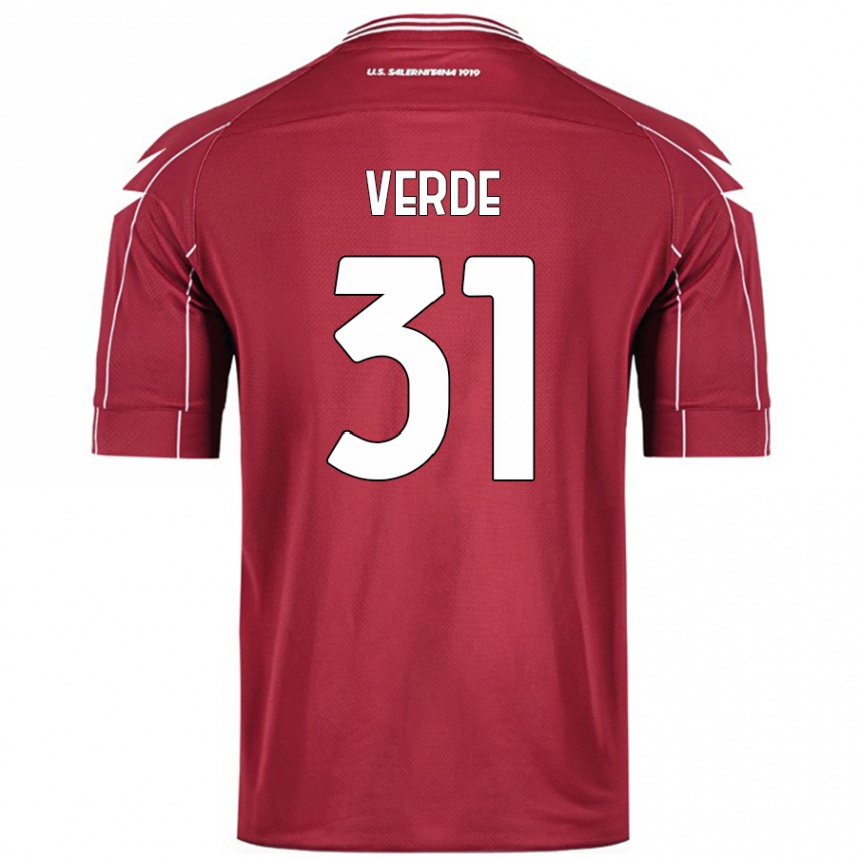 Hombre Fútbol Camiseta Daniele Verde #31 Borgoña 1ª Equipación 2024/25 Perú