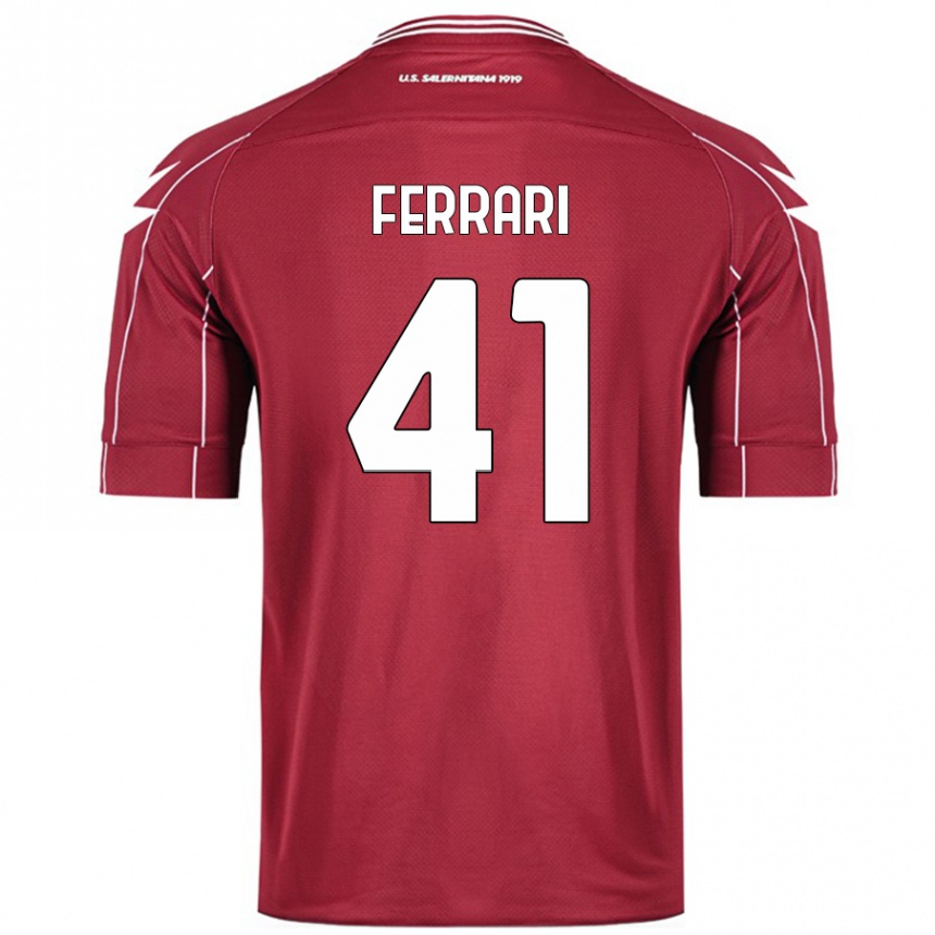 Hombre Fútbol Camiseta Tommaso Ferrari #41 Borgoña 1ª Equipación 2024/25 Perú