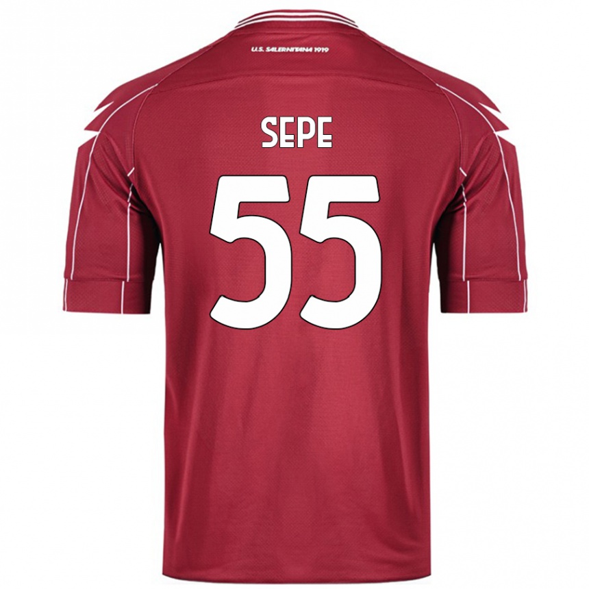 Hombre Fútbol Camiseta Luigi Sepe #55 Borgoña 1ª Equipación 2024/25 Perú