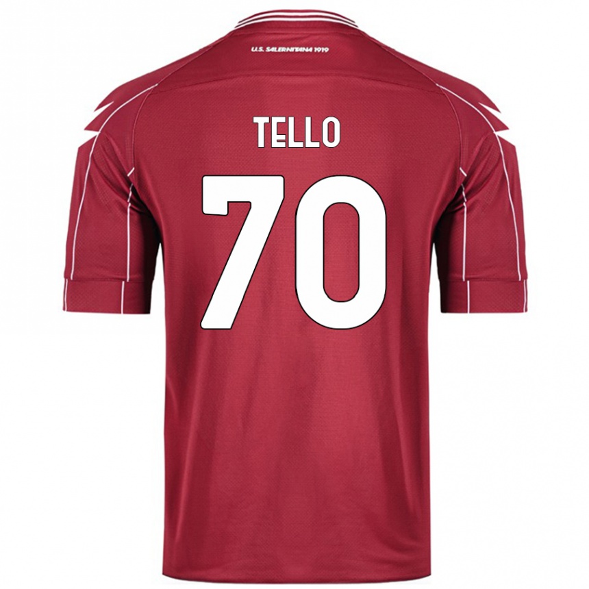 Hombre Fútbol Camiseta Andrés Tello #70 Borgoña 1ª Equipación 2024/25 Perú