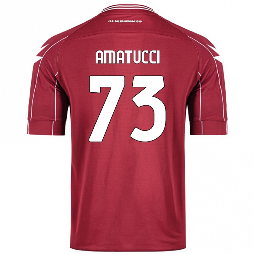 Hombre Fútbol Camiseta Lorenzo Amatucci #73 Borgoña 1ª Equipación 2024/25 Perú