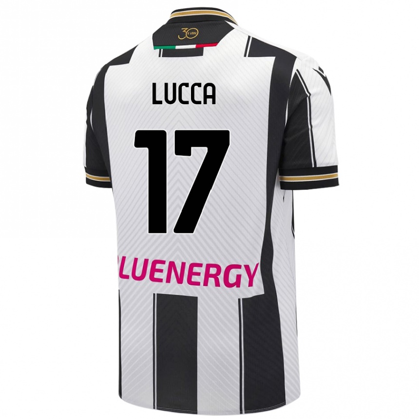 Hombre Fútbol Camiseta Lorenzo Lucca #17 Blanco Negro 1ª Equipación 2024/25 Perú