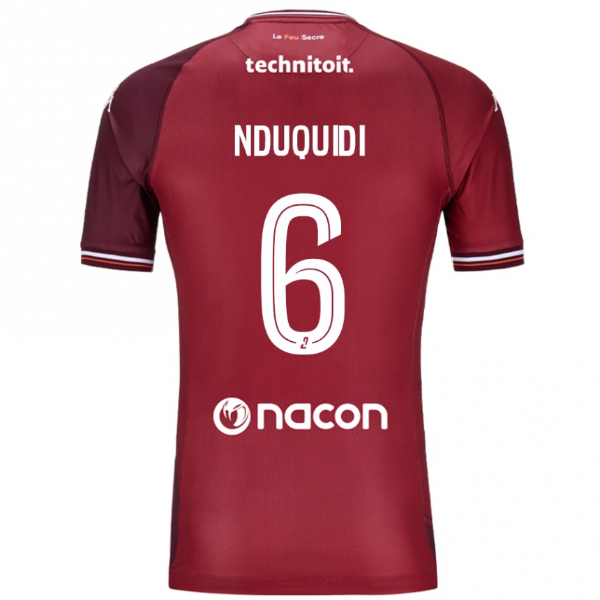 Hombre Fútbol Camiseta Joseph Nduquidi #6 Rojo Granata 1ª Equipación 2024/25 Perú